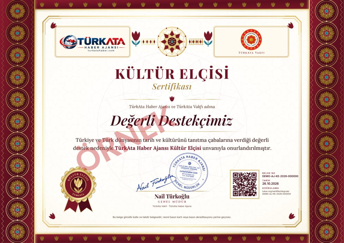 Kültür Elçisi Sertifikası örnek önizleme